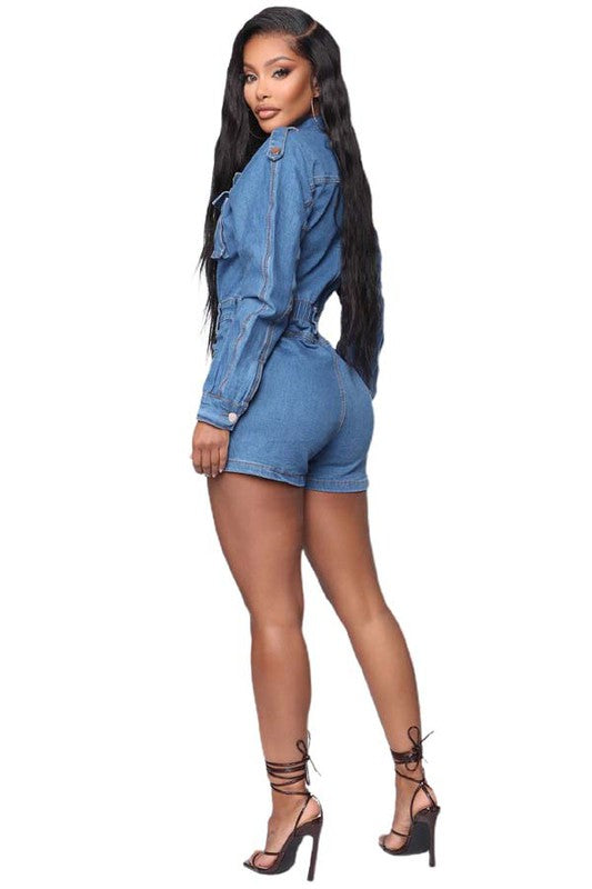 DENIM ROMPER