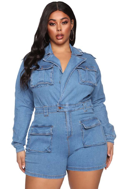 DENIM ROMPER