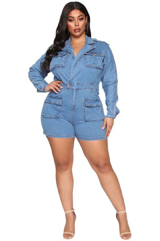 DENIM ROMPER