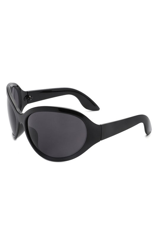 Oversize Round Wraparound Fashion Sunglasses