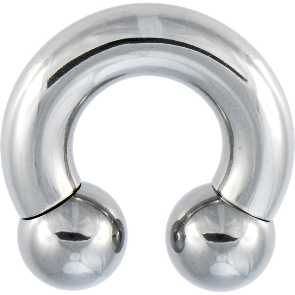 0G 5/8 Stainless Steel Horseshoe Circular Barbell