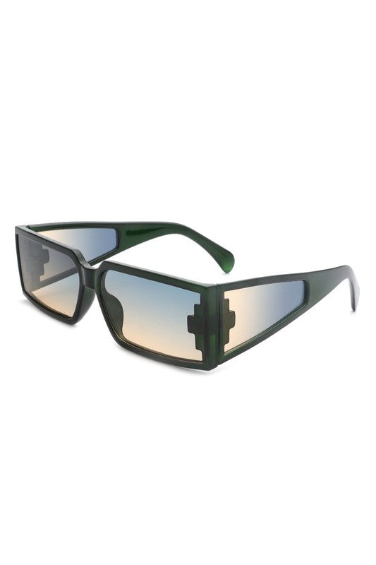 Rectangle Retro Square Wrap Around Sunglasses