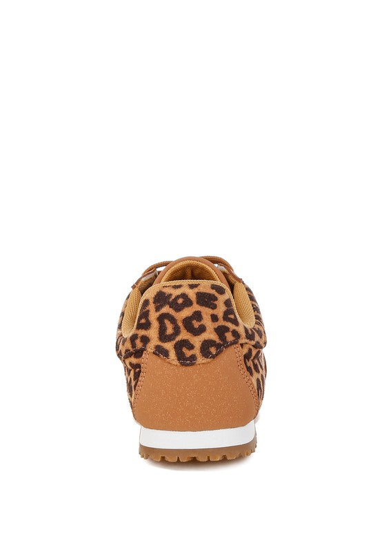 Panther Leopard Print Microfiber Sneakers
