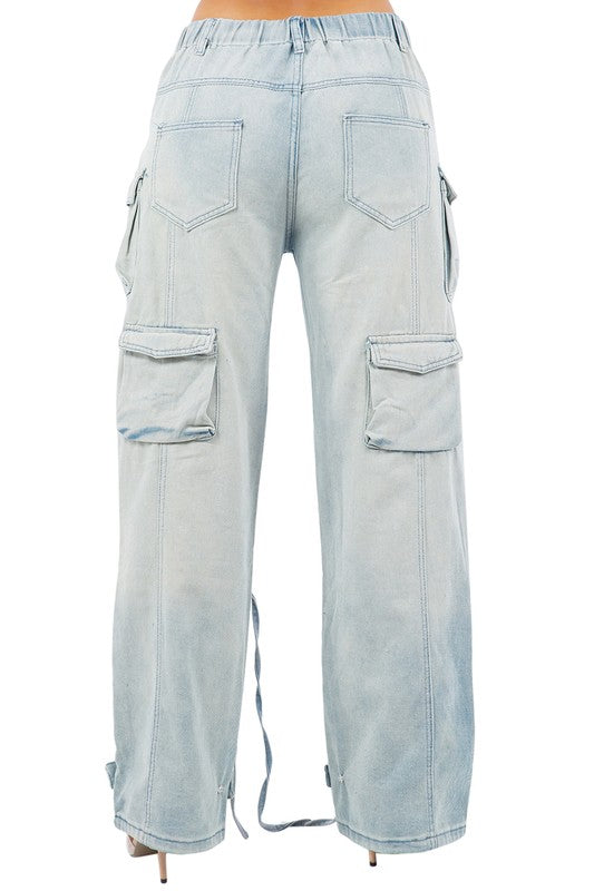 CARGO STYLE DENIM PANTS