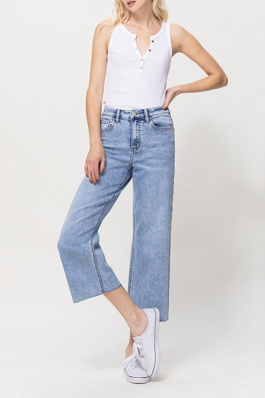 Super High Rise Crop Wide Leg Jeans