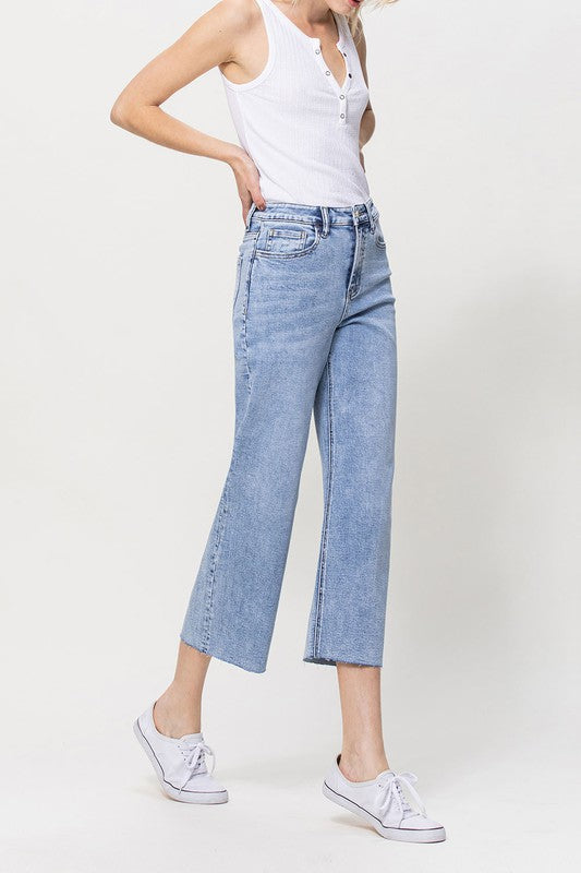 Super High Rise Crop Wide Leg Jeans