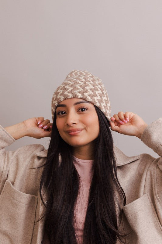 Zigzag Knit Beanies