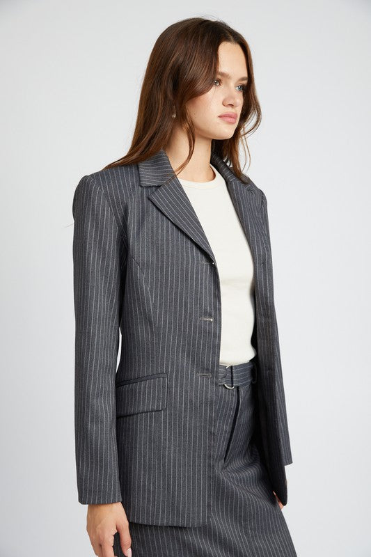 PIN STRIPED BLAZER JACKET