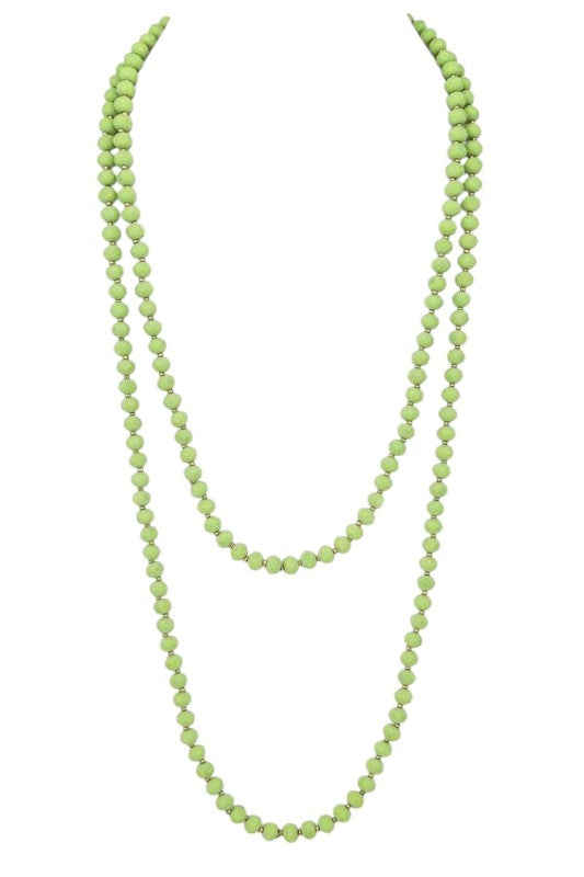 60 Station Faucet Beads Long Necklace