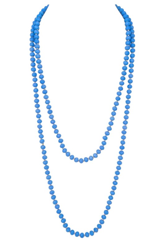 60 Station Faucet Beads Long Necklace