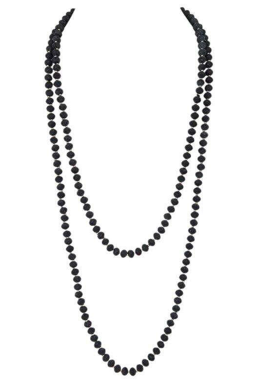 60 Station Faucet Beads Long Necklace