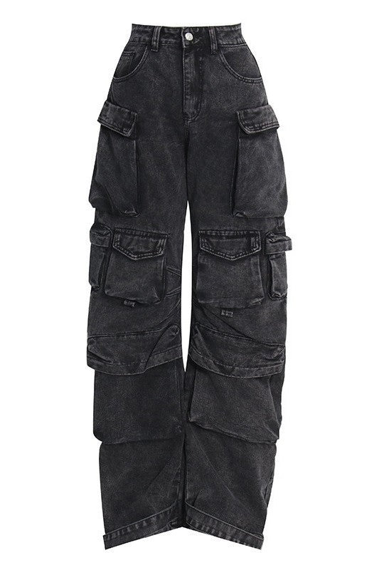 CARGO STYLE DENIM PANTS