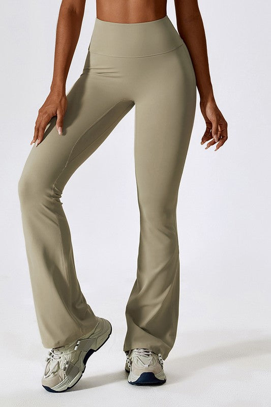 High-rise stretch flared pants