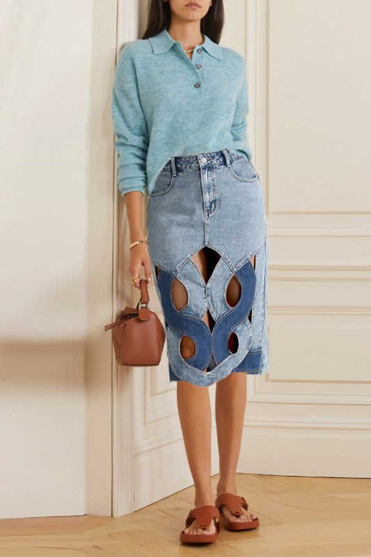 FASHION STYLE DENIM SKIRT