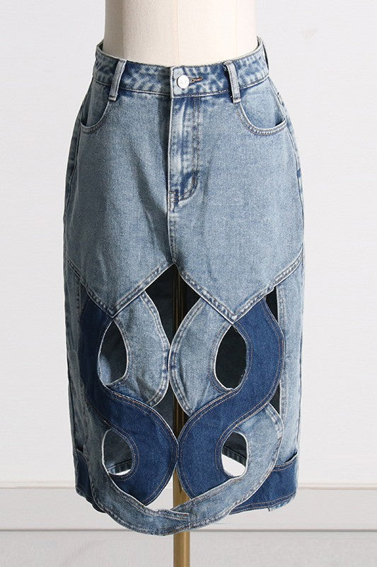 FASHION STYLE DENIM SKIRT