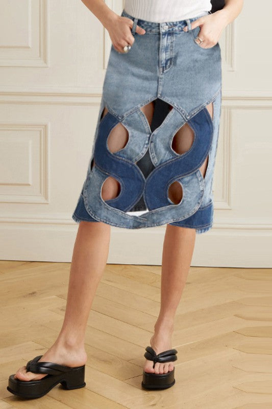 FASHION STYLE DENIM SKIRT