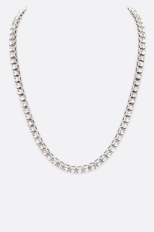 18 Rhinestone Single Row Necklace