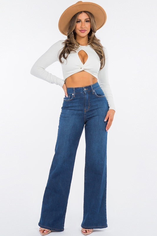 Wide Leg Jean in Dark Wash