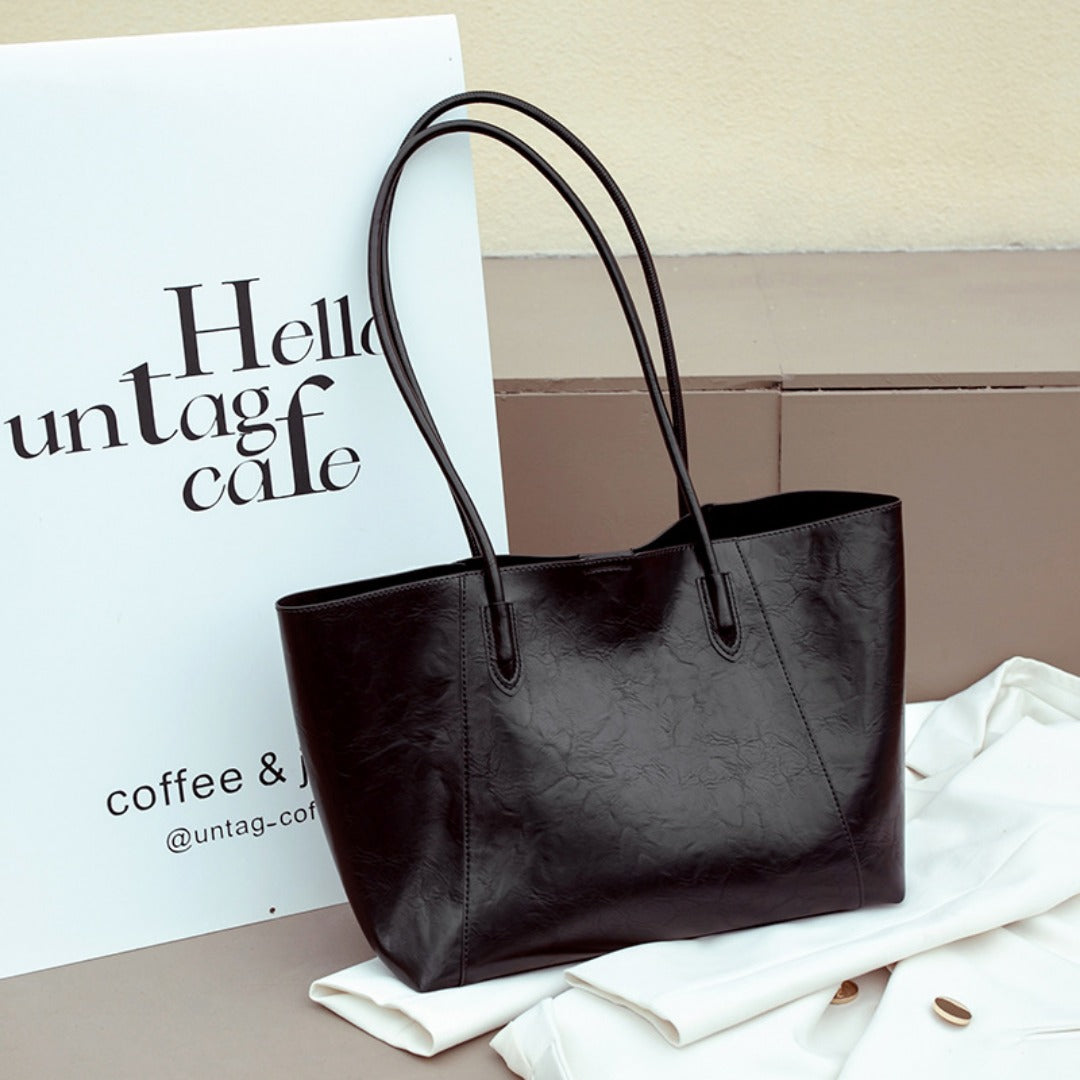 Design women's large capacity tote purse, vintage commuter shoulder bag, versatile underarm tote bag, top handle purse