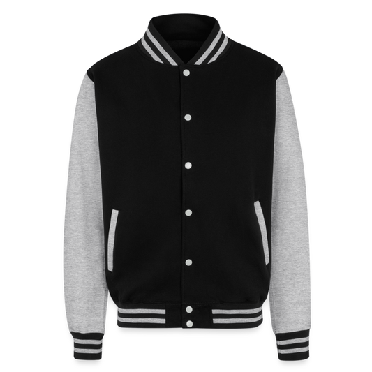 Just Hoods Heavyweight Letterman Jacket - black/heather grey