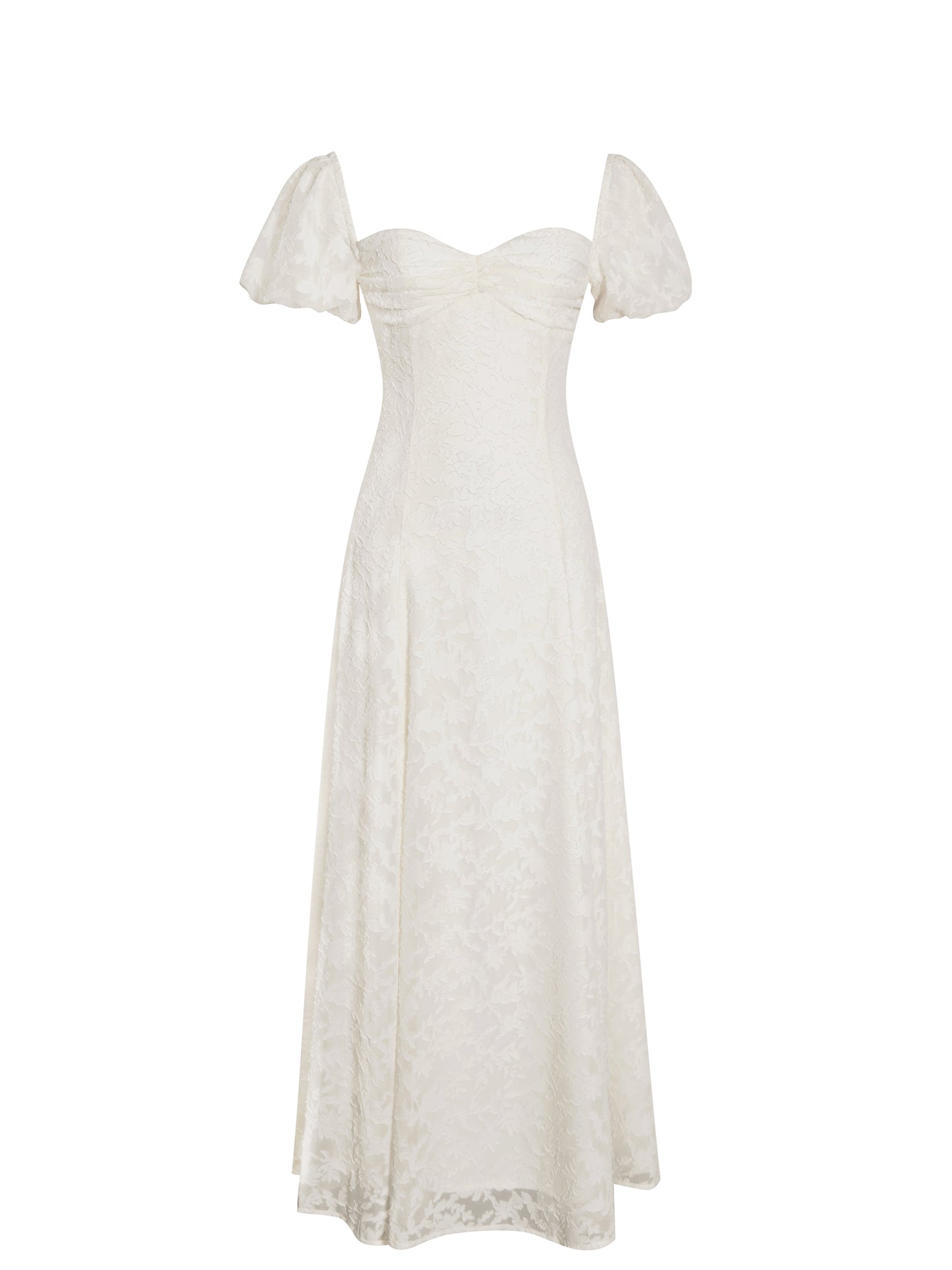 Pandora White Bubble Sleeve Backless Maxi Dress