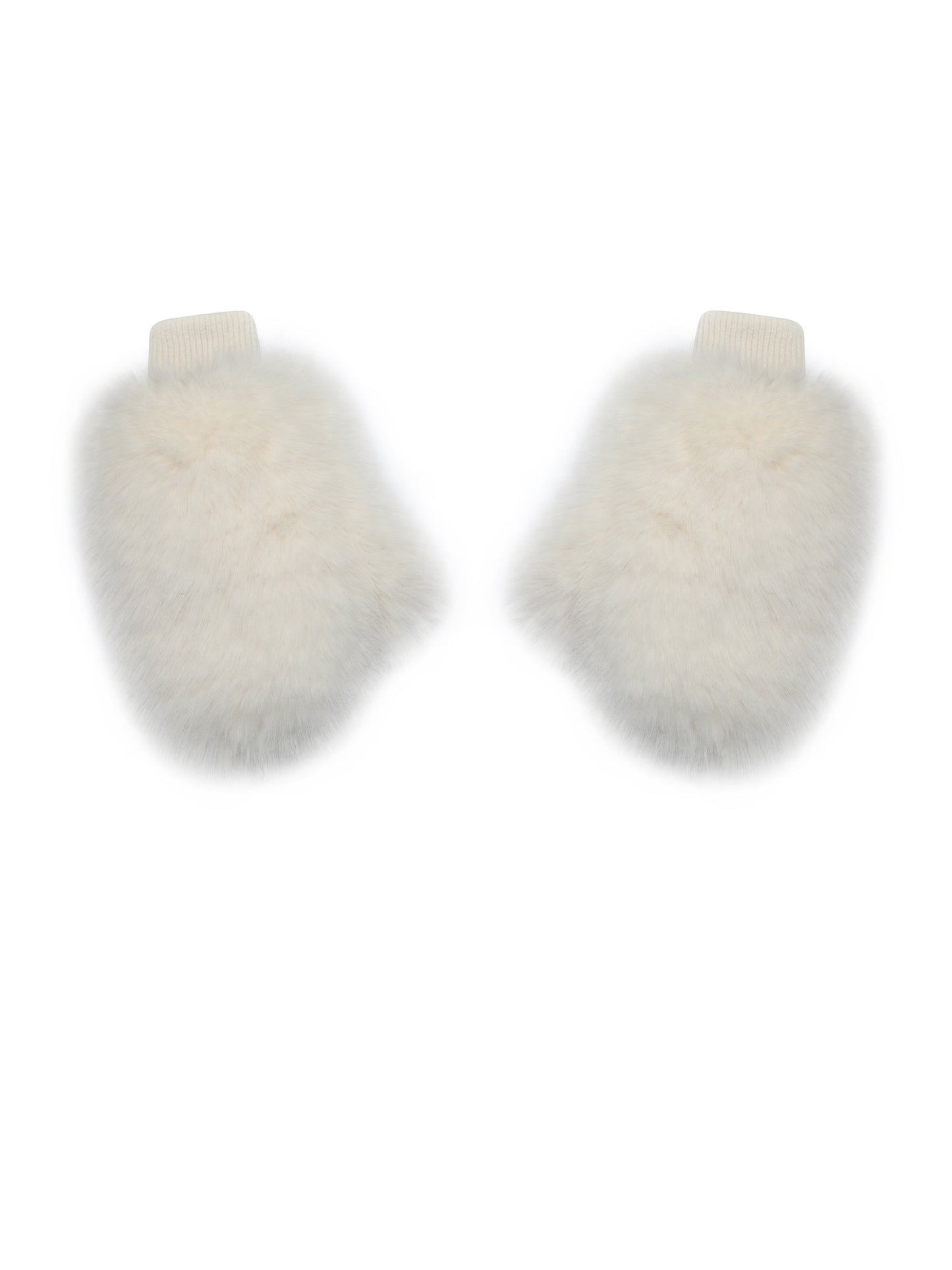 Katia White Faux Fur Mittens
