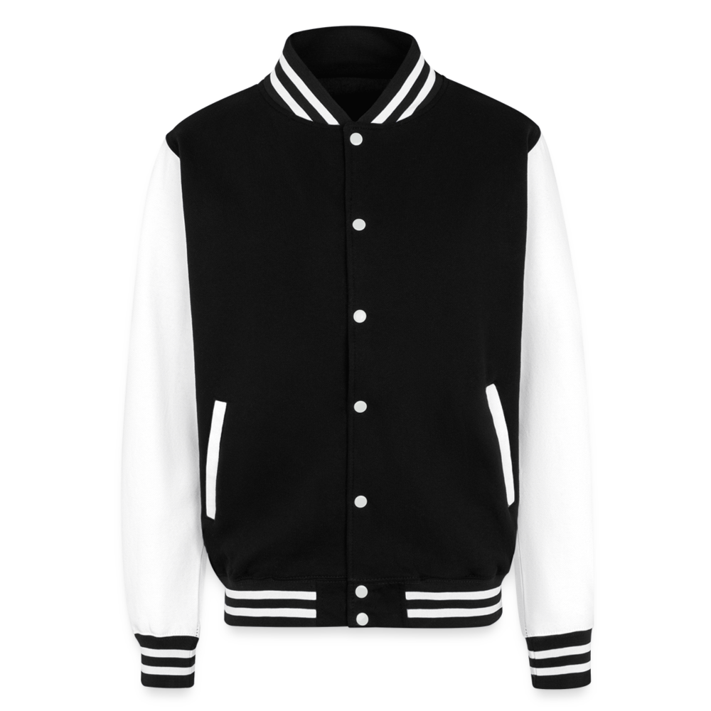 Just Hoods Heavyweight Letterman Jacket - black/white