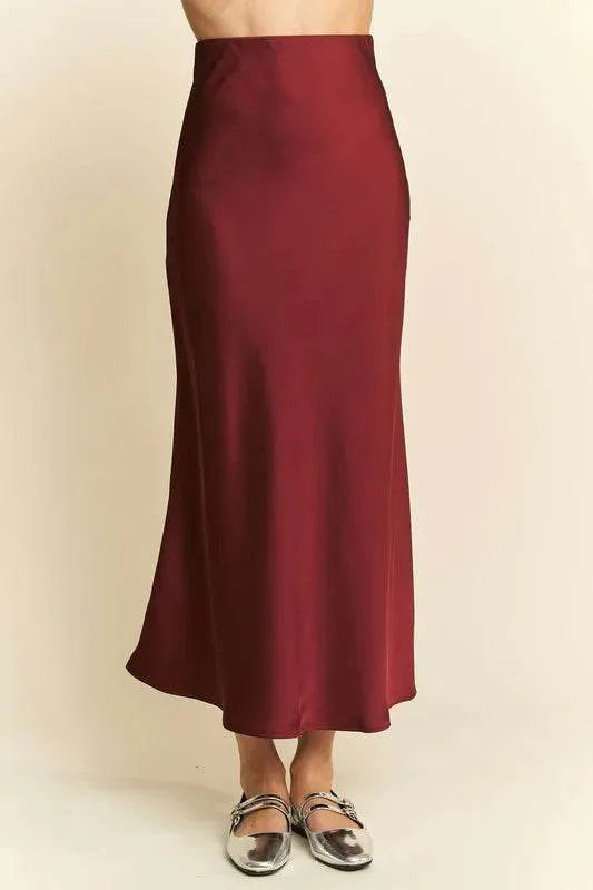 Davi & Dani High Waist Midi Skirt