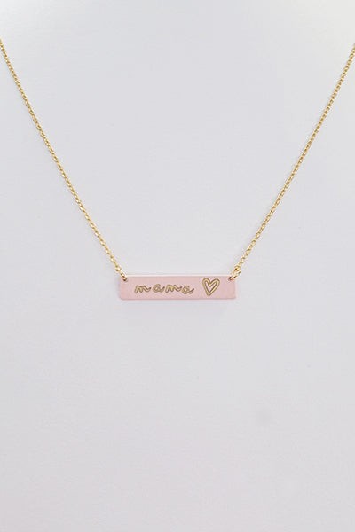 Mama Bar Heart Necklace