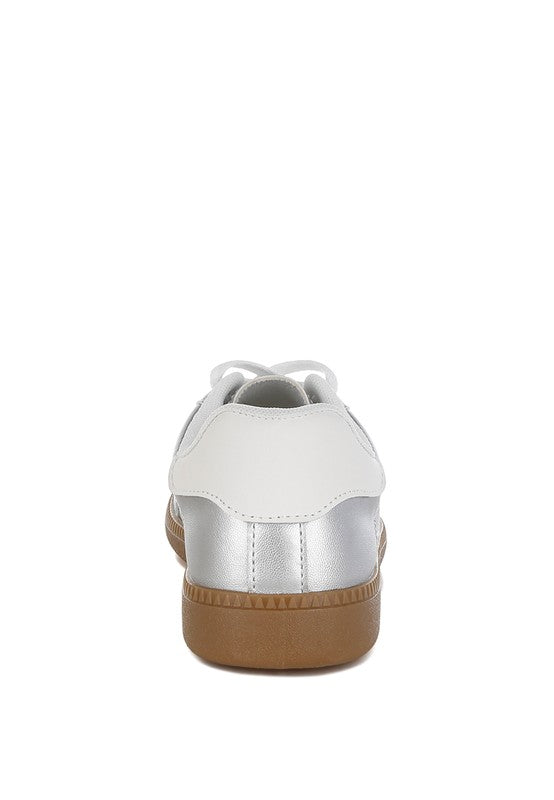 Crossover Lace-Up Metallic Sneaker