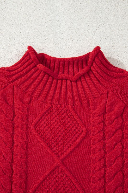Cable Knit Long Sleeve Sweater
