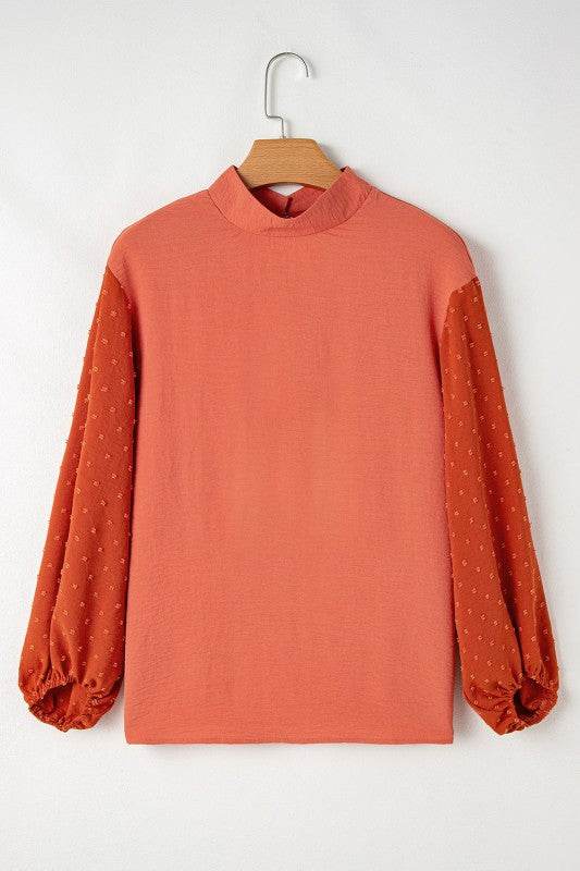 June Swiss Dot Balloon Sleeve Loose Blouse
