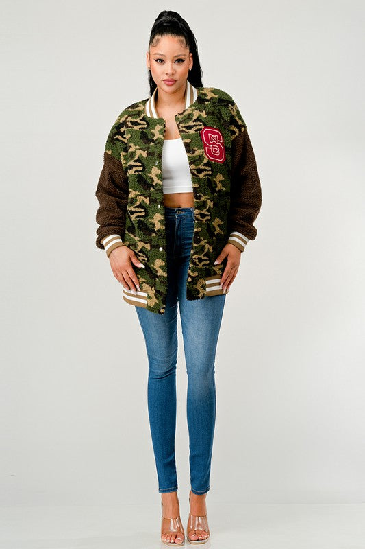 Camo Letterman Jacket