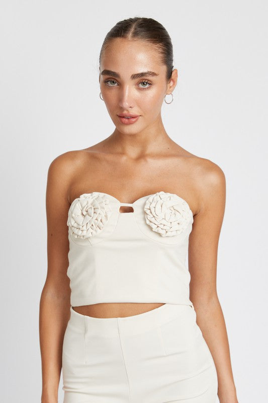 ROSETTE BUSTIER TOP