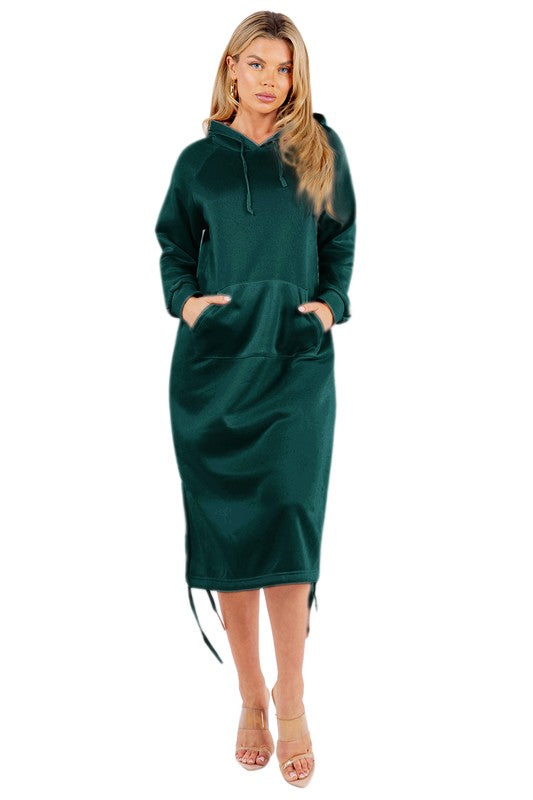 FASHION MAXI HOODIE DRESS