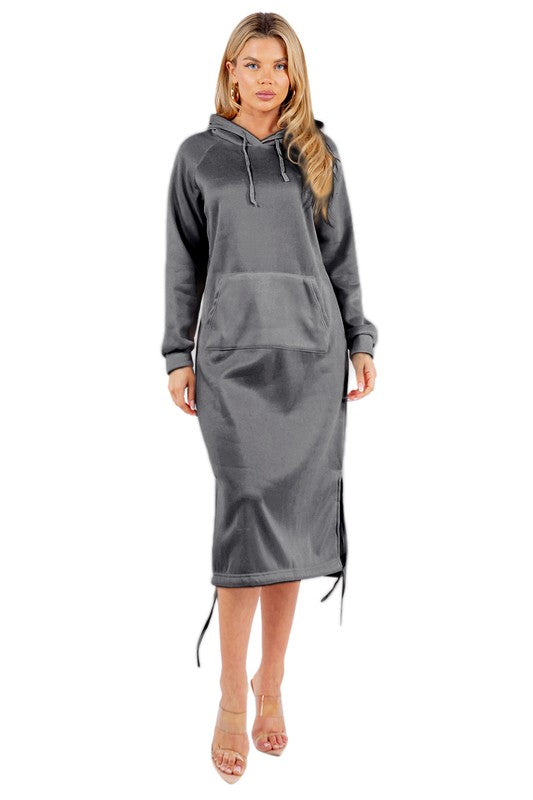 FASHION MAXI HOODIE DRESS