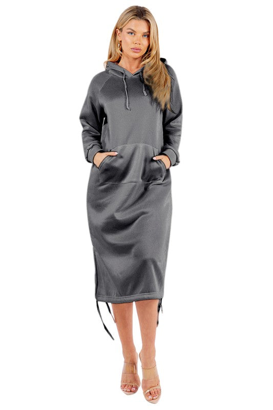 FASHION MAXI HOODIE DRESS