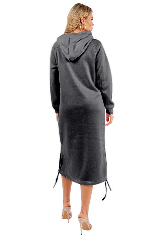 FASHION MAXI HOODIE DRESS