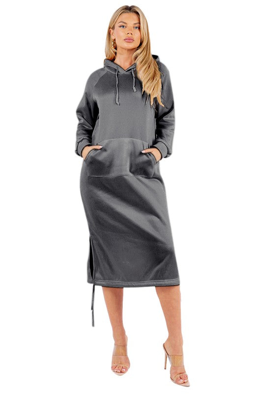 FASHION MAXI HOODIE DRESS