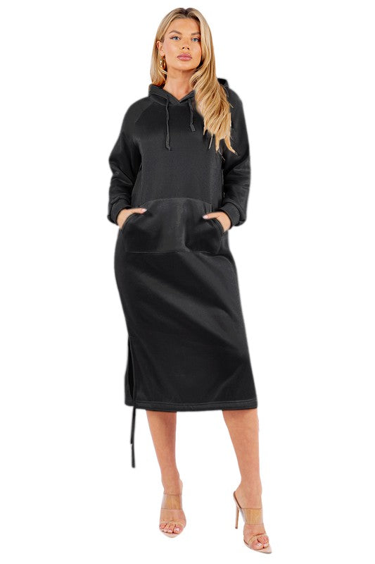 FASHION MAXI HOODIE DRESS