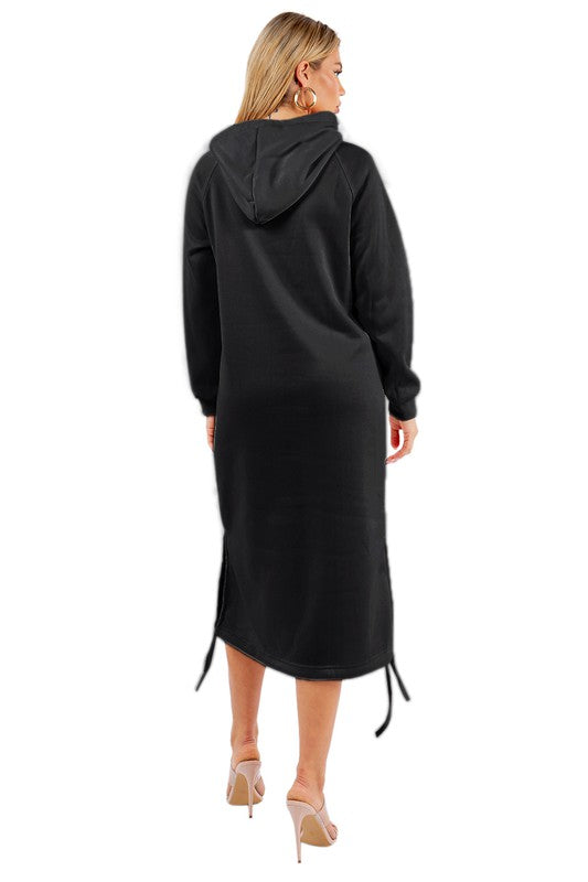 FASHION MAXI HOODIE DRESS