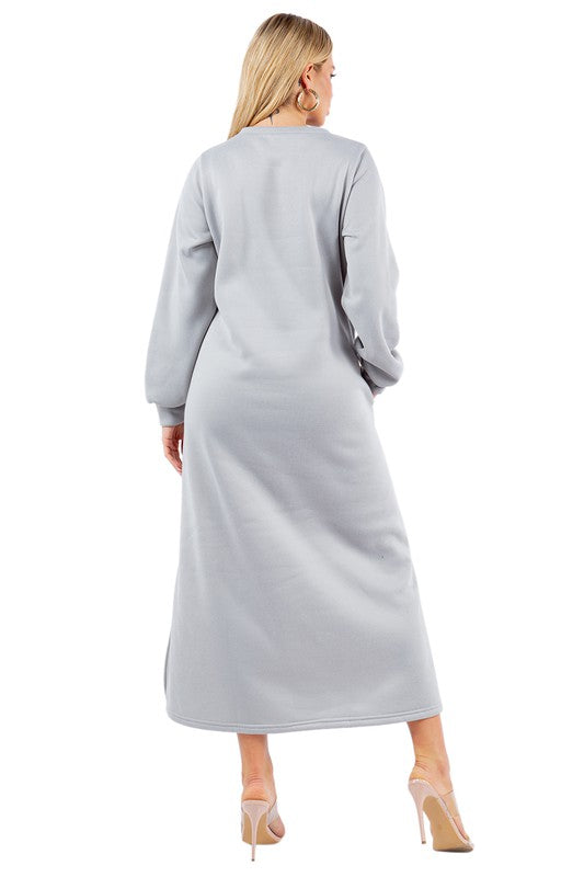 FASHION MAXI HOODIE DRESS