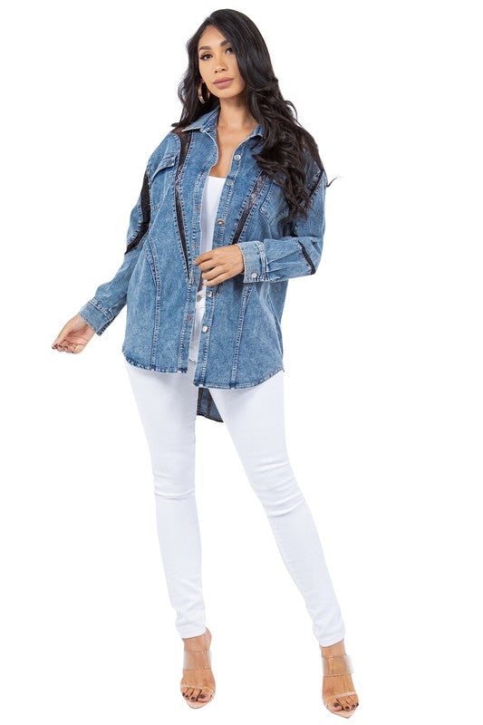 FASHION DENIM SHIRT JACKET