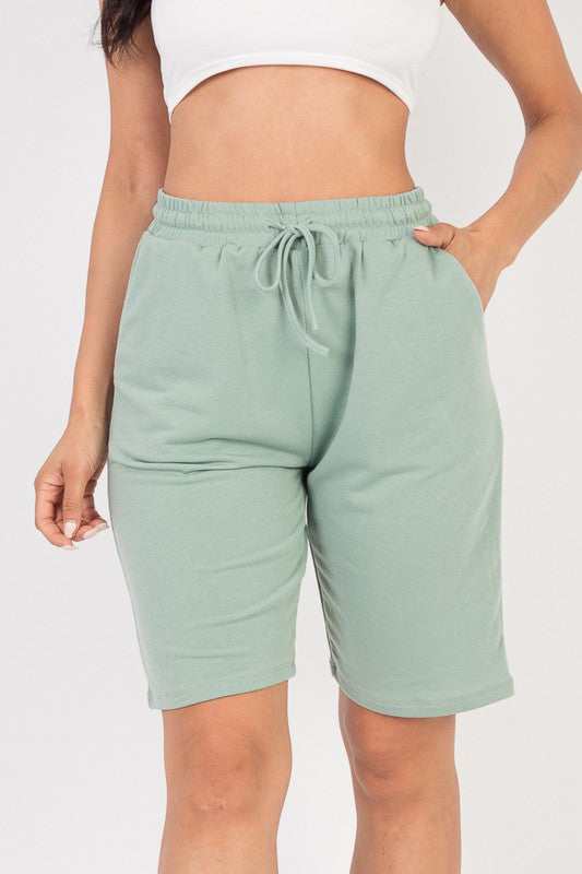 French Terry Bermuda Elastic waistband Shorts