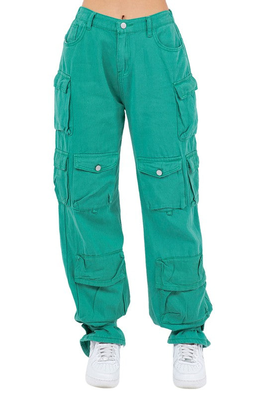 CARGO STYLE DENIM PANTS