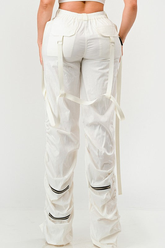 Ruched Utility Elegance Pants