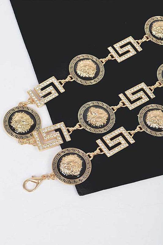 Plus Size Lion Emblem Iconic Chain Belt