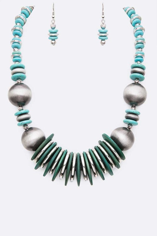 Iconic Navajo Beads Statement Turquoise Necklace