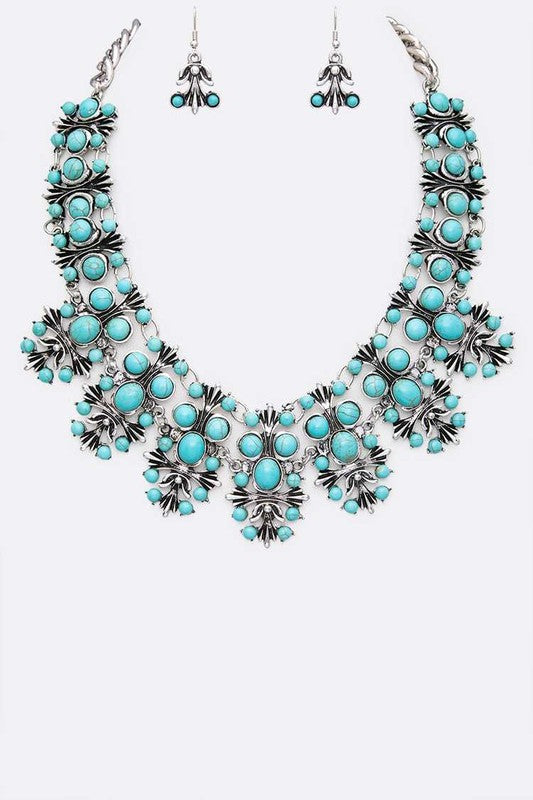 Western Statement Turquoise Necklace Set