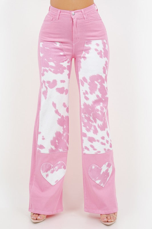 Rodeo Wide Leg Jean in Pink